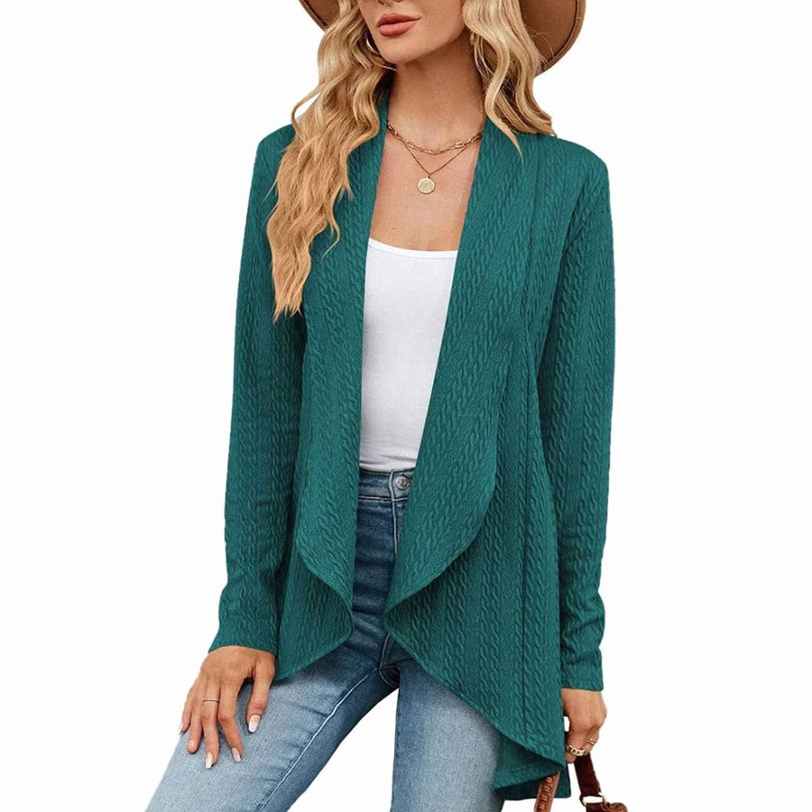 Women's Textured Open-Front Cardigan Long-Sleeve Casual Layering Stylish