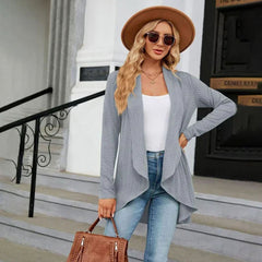 Women's Textured Open-Front Cardigan Long-Sleeve Casual Layering Stylish