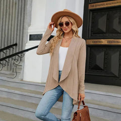 Women's Textured Open-Front Cardigan Long-Sleeve Casual Layering Stylish