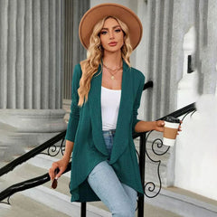 Women's Textured Open-Front Cardigan Long-Sleeve Casual Layering Stylish