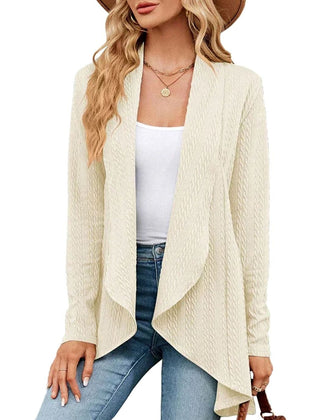Women's Textured Open-Front Cardigan Long-Sleeve Casual Layering Stylish
