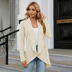 Women's Textured Open-Front Cardigan Long-Sleeve Casual Layering Stylish