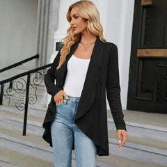 Women's Textured Open-Front Cardigan Long-Sleeve Casual Layering Stylish