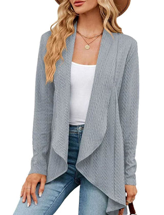 Women's Textured Open-Front Cardigan Long-Sleeve Casual Layering Stylish