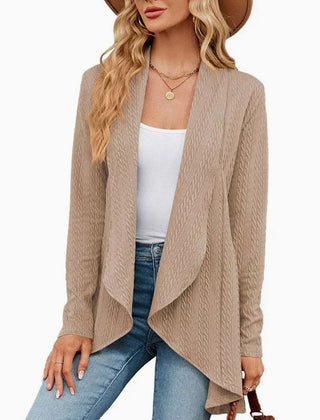 Women's Textured Open-Front Cardigan Long-Sleeve Casual Layering Stylish