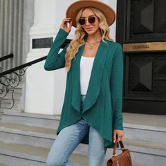 Women's Textured Open-Front Cardigan Long-Sleeve Casual Layering Stylish