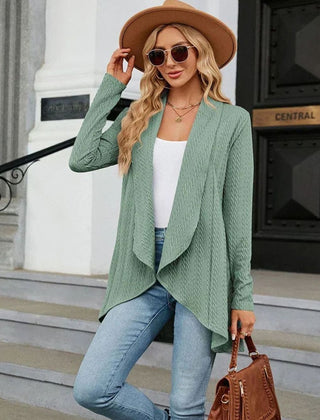 Women's Textured Open-Front Cardigan Long-Sleeve Casual Layering Stylish