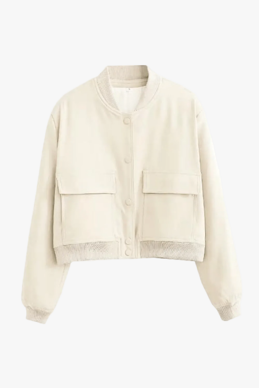 Women's Cropped Bomber Jacket Relaxed Fit Zip Closure Casual Everyday Wear
