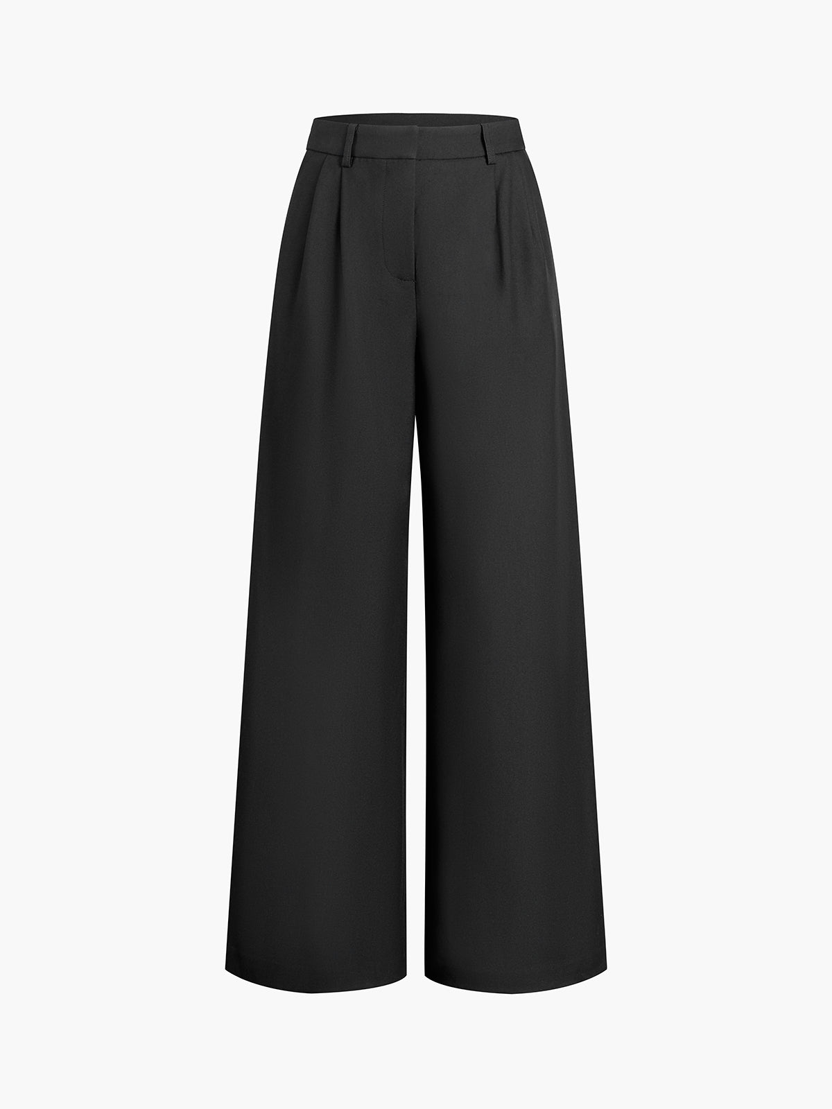 Women's Pleated Wide-Leg Pants High-Waisted Casual Everyday with Pockets