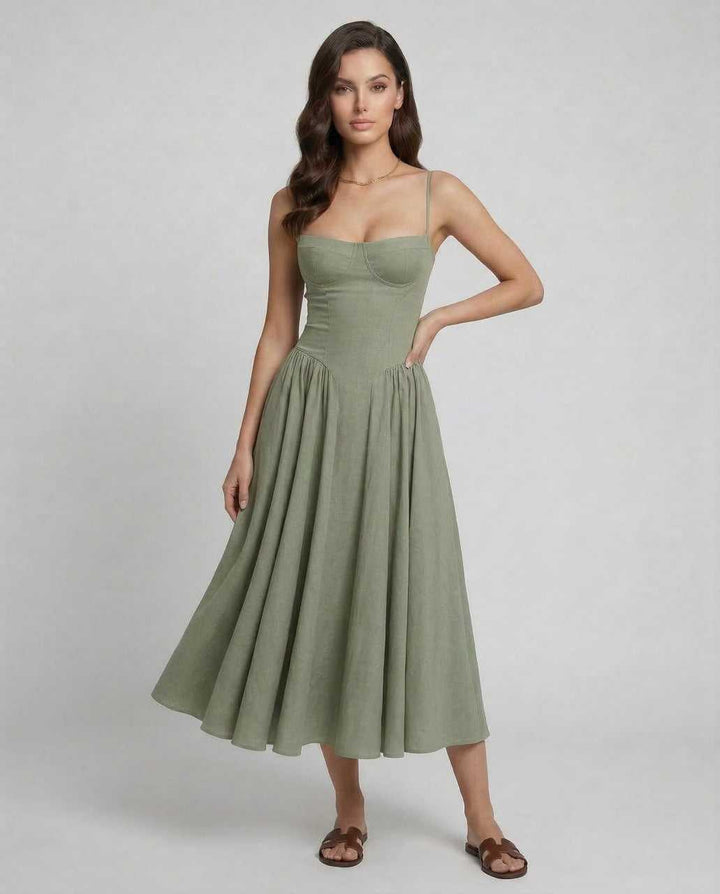 Women’s Elegant Floral Midi Dress | Chic