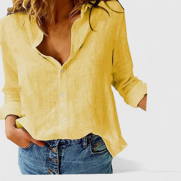 Women's Look Notched Collar Shirt Outfit for Work Brunch Casual Days and Everyday Wear